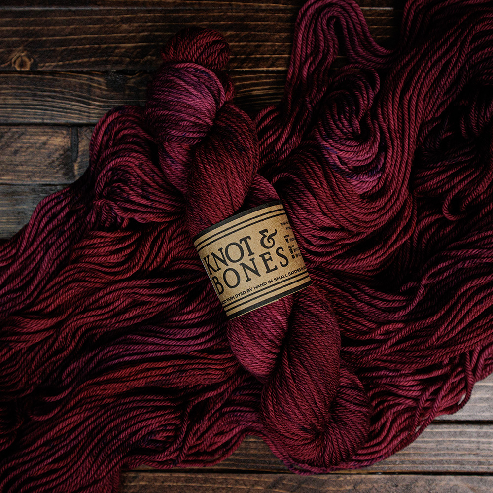 Velvet Cranberry hand-dyed yarn