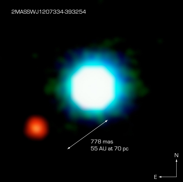 Infrared direct image of 2M1207 and a faint planetary-mass companion.